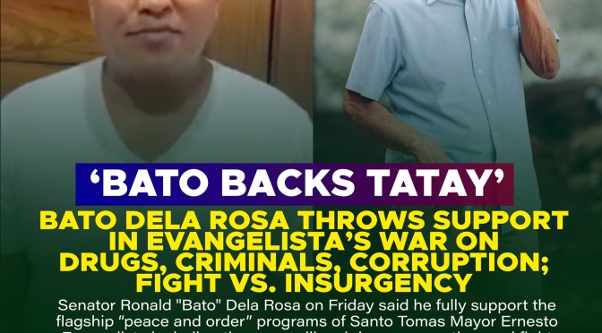 CAVAO DEL NORTE: BATO DELA ROSA BACKS SANTO TOMAS WAR VS. DRUGS